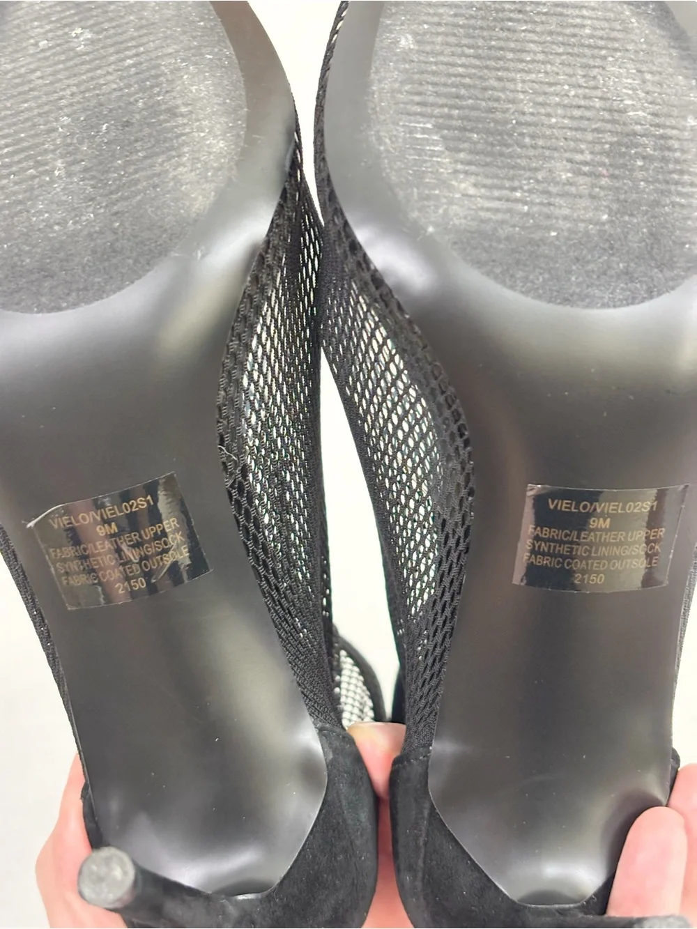 Steve Madden Vielo Black Suede Mesh Pointed-Toe Booties in Black Size 9
